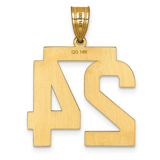 14k Yellow Gold Large Diamond-Cut Number 24 Pendant
