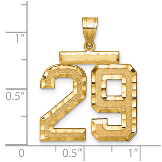 14k Yellow Gold Large Diamond-Cut Number 29 Pendant