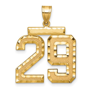14k Yellow Gold Large Diamond-Cut Number 29 Pendant