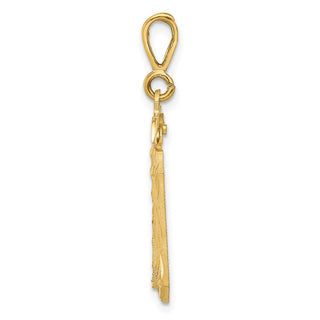 14k Yellow Gold Large Diamond-Cut Number 30 Pendant
