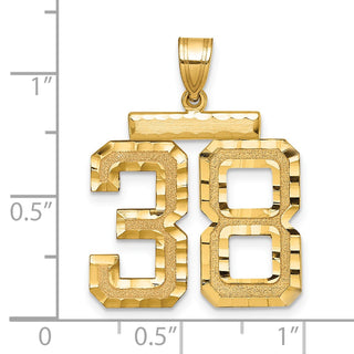 14k Yellow Gold Large Diamond-Cut Number 38 Pendant