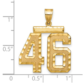 14k Yellow Gold Large Diamond-Cut Number 46 Pendant