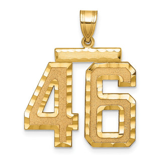 14k Yellow Gold Large Diamond-Cut Number 46 Pendant