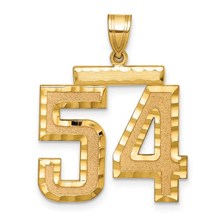 14k Yellow Gold Large Diamond-Cut Number 54 Pendant