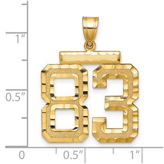 14k Yellow Gold Large Diamond-Cut Number 83 Pendant