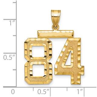 14k Yellow Gold Large Diamond-Cut Number 84 Pendant
