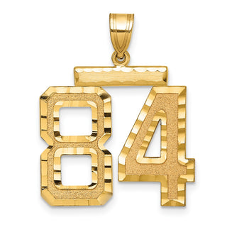 14k Yellow Gold Large Diamond-Cut Number 84 Pendant