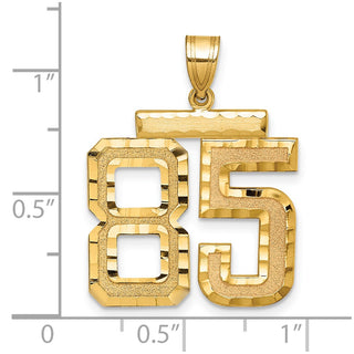 14k Yellow Gold Large Diamond-Cut Number 85 Pendant