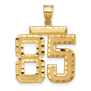 14k Yellow Gold Large Diamond-Cut Number 85 Pendant