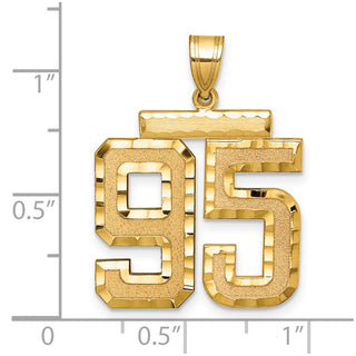 14k Yellow Gold Large Diamond-Cut Number 95 Pendant