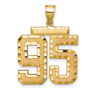 14k Yellow Gold Large Diamond-Cut Number 95 Pendant