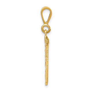 14k Yellow Gold Large Diamond-Cut Number 96 Pendant