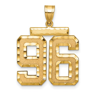 14k Yellow Gold Large Diamond-Cut Number 96 Pendant