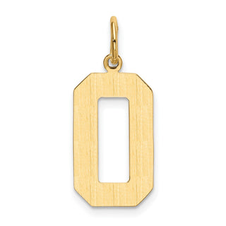 14k Yellow Gold Casted Large Polished Number 0 Charm