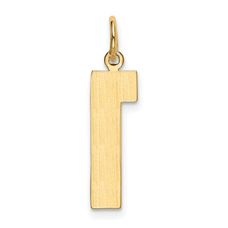 14k Yellow Gold Casted Large Polished Number 1 Charm