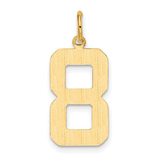 14k Yellow Gold Casted Large Polished Number 8 Charm