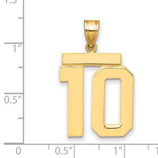 14k Yellow Gold Large Polished Number 10 Charm