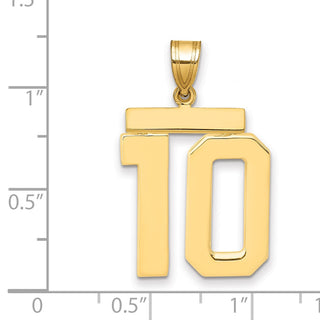 14k Yellow Gold Large Polished Number 10 Charm