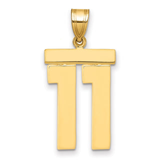 14k Yellow Gold Large Polished Number 11 Charm