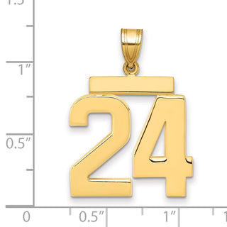 14k Yellow Gold Large Polished Number 24 Charm