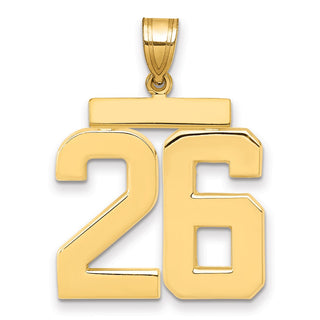 14k Yellow Gold Large Polished Number 26 Charm