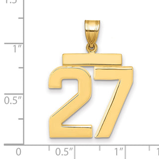 14k Yellow Gold Large Polished Number 27 Charm