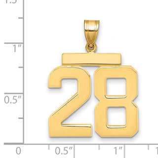 14k Yellow Gold Large Polished Number 28 Charm