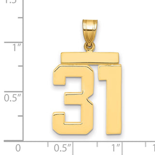14k Yellow Gold Large Polished Number 31 Charm