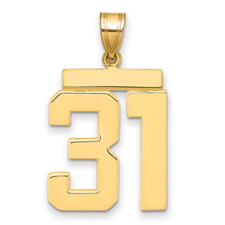14k Yellow Gold Large Polished Number 31 Charm