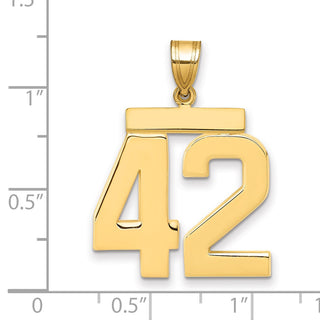 14k Yellow Gold Large Polished Number 42 Charm