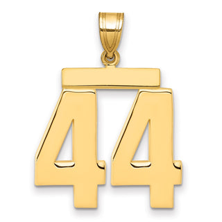 14k Yellow Gold Large Polished Number 44 Charm
