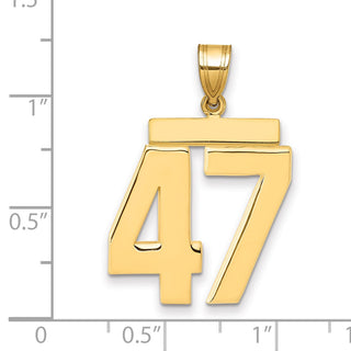 14k Yellow Gold Large Polished Number 47 Charm