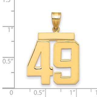 14k Yellow Gold Large Polished Number 49 Charm