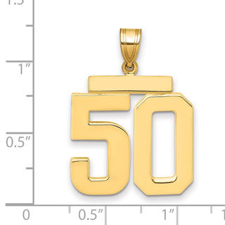 14k Yellow Gold Large Polished Number 50 Charm