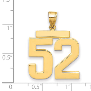 14k Yellow Gold Large Polished Number 52 Charm
