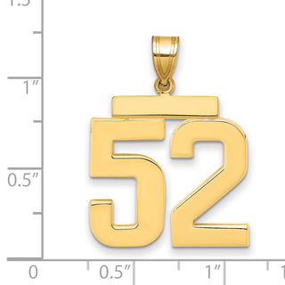 14k Yellow Gold Large Polished Number 52 Charm