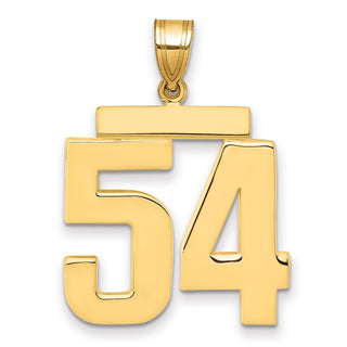 14k Yellow Gold Large Polished Number 54 Charm