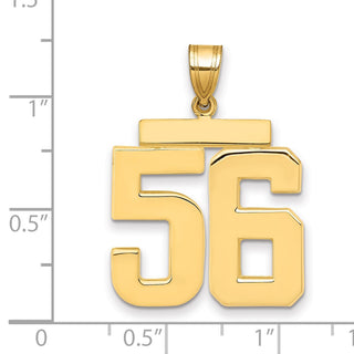 14k Yellow Gold Large Polished Number 56 Charm