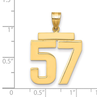 14k Yellow Gold Large Polished Number 57 Charm
