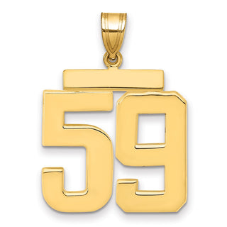 14k Yellow Gold Large Polished Number 59 Charm
