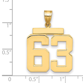 14k Yellow Gold Large Polished Number 63 Charm