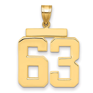 14k Yellow Gold Large Polished Number 63 Charm