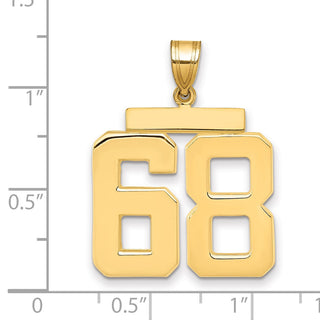 14k Yellow Gold Large Polished Number 68 Charm