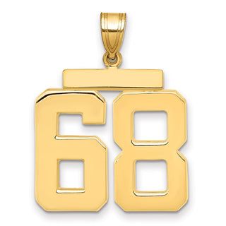 14k Yellow Gold Large Polished Number 68 Charm