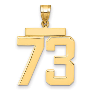14k Yellow Gold Large Polished Number 73 Charm