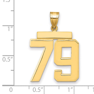 14k Yellow Gold Large Polished Number 79 Charm