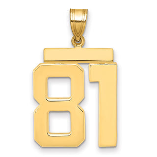 14k Yellow Gold Large Polished Number 81 Charm