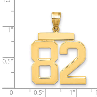 14k Yellow Gold Large Polished Number 82 Charm