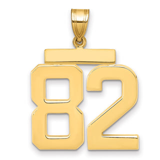 14k Yellow Gold Large Polished Number 82 Charm