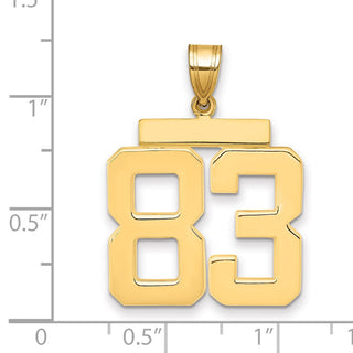 14k Yellow Gold Large Polished Number 83 Charm